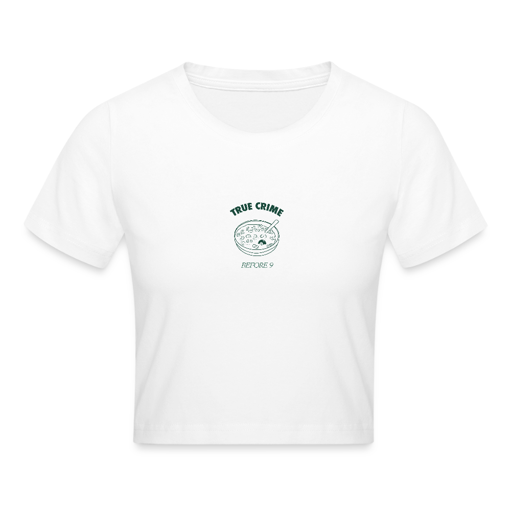 True Crime Before 9 Baby Tee - white