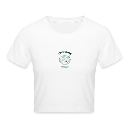 True Crime Before 9 Baby Tee - white